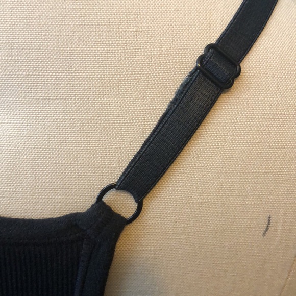 Champion racer back black sports bra tank. Adjustable strap tank top with bra - Picture 8 of 9